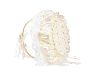 VBESTLIFE Panier de Fleurs de Mariage Fait à la Main, Adorable Panier Floral Portable orné de en Dentelle pour Fille de Fleur, Signe de Bonheur (Couleur assortie)