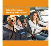 VBESTLIFE Panier de Siège de Voiture Pliable pour Chien, Siège de Transport Lavable pour Petits Chiens - Protecteur de de Voiture avec Structure Stable, adapté pour Les Voyages (Noir, Gris) (Gray)