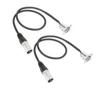 VBESTLIFE Paquet de 2 Câbles de Passage XLR, Connecteur XLR Femelle à Mâle à Montage sur Panneau de Type D sans Soudure pour Boîte de Scène, Panneau de Brassage, Boîte de Sol (SILVER)