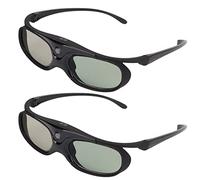VBESTLIFE Paquet de 2 Lunettes 3D DLP Link pour Projecteur, Lunettes à Obturateur Actif Rechargeables 144 Hz Compatibles avec Les Projecteurs 3D DLP Link