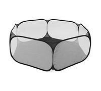 VBESTLIFE Parc Pliable pour Petits Animaux avec Construction Robuste, Demi-Tissu pour Un Environnement Sûr et Respirant, Accès Pratique pour Les Mères d'animaux de Compagnie, env. 37x61x120cm (Black)