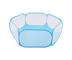 VBESTLIFE Parc Pliable pour Petits Animaux avec Construction Robuste, Demi-Tissu pour Un Environnement Sûr et Respirant, Accès Pratique pour Les Mères d'animaux de Compagnie, env. 37x61x120cm (Blue)