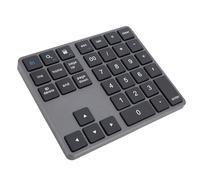 VBESTLIFE Pavé Numérique Bluetooth, pavé Numérique sans Fil 2.4G, pavé Numérique Externe Rechargeable USB C à 35 Touches, Clavier de Saisie de Données Financières (Gray)