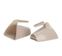 VBESTLIFE Pelles à Litière pour Chat, Paquet de 2 Pelles Ergonomiques, Tête Large et Profonde pour Une Grande capacité, Dissolvant de Crottes de Chat tamisé pour Toilettes pour (Brun Clair)
