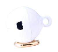 VBESTLIFE Pendentif de Collier de Cloche en Fer pour Animaux de Compagnie, Cloche Sonore Durable pour Chats et Chiens, Adaptée aux Activités de Plein Air, Porte-clés Inclus (White)