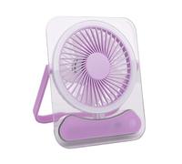 VBESTLIFE Petit Ventilateur de Bureau, USB Rechargeable à 5 Vitesses avec Veilleuse LED (PURPLE)