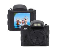 VBESTLIFE Petite Caméra Numérique, Caméra de Trousseau, 64 MP 4K HD Petit Enregistreur Vidéo Rétro, de Pouce avec 19 Effets de Filtre, Grand Angle de 78 °, Lumière de Remplissage (Black)