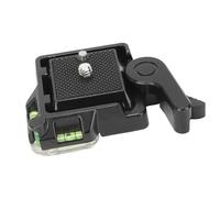 VBESTLIFE Plaque à Dégagement Rapide, Support de Serrage pour Trépied d'Appareil Photo avec Vis 3/8 1/4, Alliage d'aluminium pour Appareil Photo sans Miroir, Niveau à Bulle intégré, Coussinet en