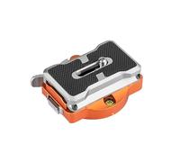 VBESTLIFE Plaque de Fixation Rapide pour Appareil Photo, Système de Fixation Rapide à Verrouillage Automatique 38 Mm, Base Multifonctionnelle pour Trépied, Monopode, Slider, etc. (Orange)