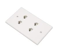 VBESTLIFE Plaque Murale Ethernet 4 Ports Cat6, Gain de Place, Bonne Fixation, Plaque Murale Internet avec Vis pour le Bureau et la Maison