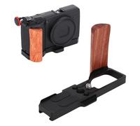 VBESTLIFE Poignée en Forme de L pour Appareil Photo GR4, Poignée en Bois avec Plaque à Dégagement Rapide en Métal, Coussinet Antidérapant, Compatible avec Trépieds, Stabilisateurs (Black)