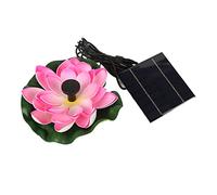 VBESTLIFE Pompe à Eau Solaire Fleur de Lotus, Fontaine de Bain D'oiseau Solaire Flottante D'aménagement Paysager pour étang à Poissons Jardin Patio Aquarium 1.4W