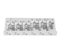 VBESTLIFE Pont de Basse électrique en Alliage de Zinc, Type Fixe, 6 Cordes, Remplacement pour la Pratique et la Performance (SILVER)