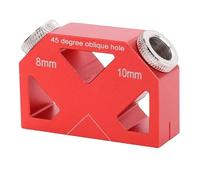 VBESTLIFE Positionneur de Foret à 45 °, Menuisier de Guide de Perçage de Cheville en Alliage D'aluminium pour le Travail du Bois, avec Foret de 9,5 Mm