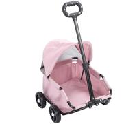 VBESTLIFE Poussette Légère et Pliable pour Animaux de Compagnie, Conception à 4 Roues avec Auvent Résistant au Soleil et Chariot Multifonctionnel Pliable à une Main pour Petits Chiens et (PINK)