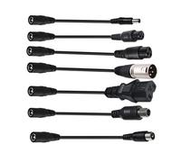 VBESTLIFE Prises de Chargeur Universelles pour Scooter électrique, DC5,5x2,5 Mm Mâle, M12 3 Broches Femelle, M16 3 Broches Femelle, XLR Mâle, DC80 X 1,6 Mm