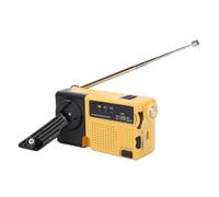 VBESTLIFE Radio à Manivelle d'urgence avec Lampe de Poche LED, Radio Météo Portable AM FM WB, Chargée par USB et énergie Solaire pour Le Camping, Les Urgences