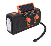 VBESTLIFE Radio d'urgence, Radio Solaire à Manivelle avec AM FM SW, Chargeur de Téléphone Portable, Lampe de Poche, Lampe de Lecture et Sirène SOS, pour Le Camping en Plein Air (Black)