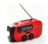 VBESTLIFE Radio Multifonction à Manivelle, Radio d'urgence Solaire AM FM avec Batterie 2000 MAh, Lampe de Poche LED, Alarme SOS, pour Camping, Randonnée, Voyage, Activités de Plein Air