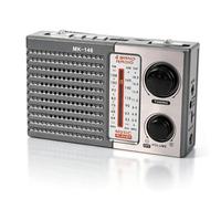 VBESTLIFE Radio Portable AM FM SW, Radio à Ondes Courtes Rechargeable USB Bluetooth avec Lampe de Poche et Support de Carte Mémoire, pour Camping en Plein Air, Utilisation d'urgence à la