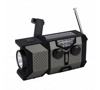 VBESTLIFE Radio Portable, AM FM WB Charge Solaire à Manivelle de Type C, Lampe de Poche LED, Alarme SOS, pour Camping de Randonnée d'urgence en Plein Air (Vert OD)