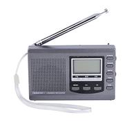 VBESTLIFE Radio Portable, Radio de Réception FM/MW/SW en Foncion de Radio-réveil Numérique avec Écouteur Commpatible pour Intérieur ou Extérieur(Gris)
