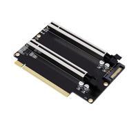 VBESTLIFE Répartiteur D'extension de Carte Riser PCIE X16 à X8 X8 | avec Port D'alimentation SATA pour Deux GPU, Espacement des Emplacements de 4,04 Cm, Fonctionne avec les SSD NVMe et les