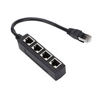 VBESTLIFE Répartiteur Ethernet RJ45, Adaptateur Répartiteur Ethernet LAN 1 Mâle à 4 Ports Femelles adapté Super Cat5, Cat5e, Cat6, Cat7