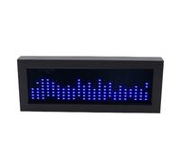 VBESTLIFE RVB Music Spectrum Rhythm Light avec Entrée en Mode Double, LED de Contrôle Sonore de Processeur 32 Bits pour les Jeux et les Fêtes, Conception de Cadre en Bois (BLUE)