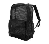 VBESTLIFE Sac à Dos en Maille, Sac à Dos Transparent Lavable de Grande capacité, Léger et Résistant pour Les Trajets Quotidiens, la Natation, la Plage, Les Sports de Plein Air (Le Noir)