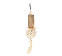 VBESTLIFE Sola Stick Jouets pour Oiseaux, Bûche Douce Interactive Amusante avec Bois de Sola et Soie de Feuille de Maïs, pour Mâcher et Fourrager, Soulager l'ennui, Convient aux Perruches,