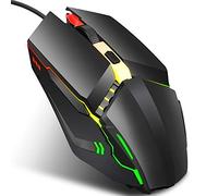 VBESTLIFE Souris de Jeu Filaire Souris de Jeu PC Souris d'ordinateur Noir avec rétroéclairage RVB Souris de Jeu Optique Lumineuse colorée 4D Pièces d'ordinateur de Conception Ergonomique