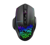 VBESTLIFE Souris de Jeu sans Fil RVB pour Ordinateur Portable, avec 7 Boutons Silencieux, Batterie 500 MAh, Longue Durée, éclairage RVB, Modes 2,4 G/BT
