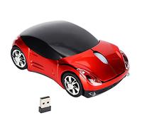 VBESTLIFE Souris d'Ordinateur sans Fil, Veille Automatique, économie d'énergie Intelligente, Forme de Voiture Rouge, pour Ordinateur de Bureau et Portable