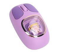 VBESTLIFE Souris sans Fil, Triple Mode 2,4 G/Bluetooth 5.0/3.0, Rechargeable, Silencieuse, Rétroéclairée RVB, Souris D'Ordinateur Ergonomique, Design de Poupée Mignonne, pour Ordinateur (Purple)