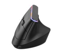 VBESTLIFE Souris Verticale Ergonomique sans Fil Bluetooth 5.2 2.4G avec Lumière RVB 800 1200 1600 DPI 6 Boutons Silencieux, pour Ordinateur Portable (Black)
