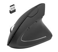 VBESTLIFE Souris Verticale, Souris Optique Ergonomique Verticale sans Fil 2,4 G, DPI Réglable, 5 Boutons, pour Ordinateur Portable, Ordinateur de Bureau, PC, Alimentée par Batterie, Noire