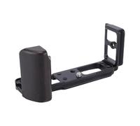 VBESTLIFE Support de Plaque en L à Dégagement Rapide pour Caméra Pen-F, Poignée avec Poignée en Bois Noir, Base en Alliage D'aluminium, Trous de Vis de 1/4 Pouces pour Le Tournage Vertical