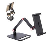 VBESTLIFE Support de Tablette Pliable Portable avec Base en Acier au Carbone, Bras Réglable Rotatif à 360 °, Support de Tablette de Bureau pour Tablettes de Téléphones de 6 à 17,3 Pouces