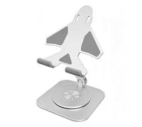 VBESTLIFE Support de Téléphone en Alliage D'aluminium pour Smartphones et Tablettes, Support Pliable Rotatif à 360° en Forme d'avion avec Coussinets en Silicone Antidérapants (Avion)