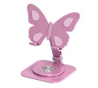 VBESTLIFE Support de Téléphone en Métal, Support de Bureau Pliable en Forme de Papillon avec Coussinets en Silicone Rotatifs à 360 °, pour Smartphones et Tablettes (1PC)