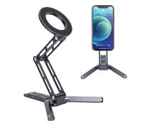 VBESTLIFE Support de Trépied de Téléphone, Mini Trépied Pliable avec Poches pour Téléphone Portable, Base Antidérapante, pour la Photographie en Extérieur et la Diffusion en Direct