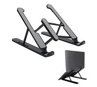 VBESTLIFE Support D'ordinateur Portable Pliable, écran de Bureau à 6 Niveaux, Plaque de Levage pour Cadre Surélevé, Support de Refroidissement avec Sac de Rangement(Noir)