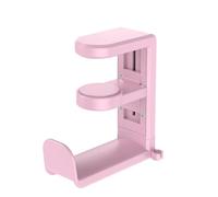 VBESTLIFE Support pour Casque, Pince Sous le Bureau à 360 ° sur Support pour écouteurs avec Fente de Rangement pour Câble USB, pour la Configuration des Jeux, Accessoires de Bureau (PINK)