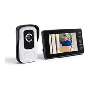 VBESTLIFE Systèmes D'interphone Vidéo sans Fil, 3MP 1080P HD, Objectif Grand Angle 110 °, Sonnette Vidéo Intelligente WiFi, Audio Bidirectionnel, écran 4,3 Pouces