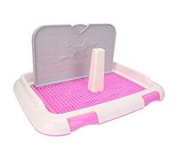 VBESTLIFE Tapis de Dressage D'intérieur pour Toilettes pour Chien, avec Mur simulé, Plateau Absorbant pour Animaux de Compagnie, adapté aux Petits Chiens ou Chiots, 18,3 X 13,9 X 9,3 Pouces (Rosâtre)