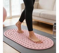 VBESTLIFE Tapis de Massage des Pieds, Coussin de Massage Réflexologie en Silicone avec 11 Pierres Magnétiques Antidérapantes, pour la Maison, le Bureau, Debout (PINK)