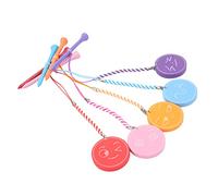 VBESTLIFE Tee de Golf Incassable de 5 Pièces, Tees de Golf en Bois de 3 1/4 Pouces avec Motif D'expression Multicolore en Mousse EVA Magnétique de Corde Anti-Perte