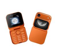 VBESTLIFE Téléphone à Clapet débloqué 2G, Téléphone Portable Double SIM pour Personnes âgées avec Bluetooth 4.0, MP3, Gros Boutons et Haut-Parleur, Prise Casque 3,5 Mm (Orange)