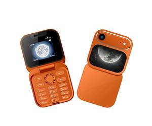 VBESTLIFE Téléphone à Clapet débloqué, Téléphone Portable 2G Double SIM GSM avec Gros Boutons, Haut-Parleur, Bluetooth, Prise 3,5 Mm, pour Personnes âgées en Voyage d'affaires (Orange)